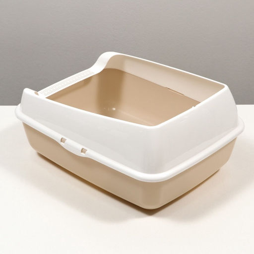 Лоток для кошек без сетки 50.5×39×23 см, бежевый