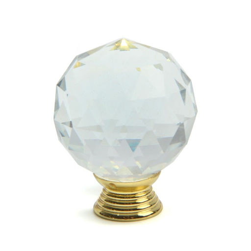 Ручка-кнопка CAPPIO "Алмаз", стеклянная, d=40 мм, 8 шт.