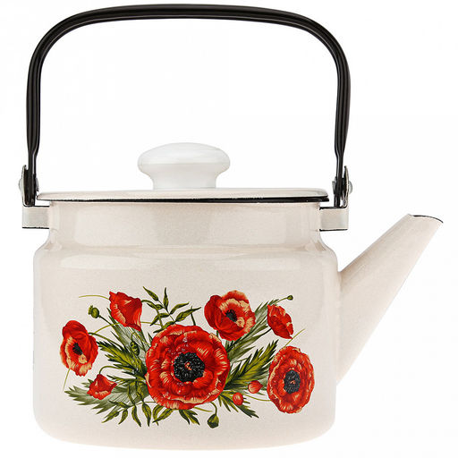 "Июнь" Чайник эмалированный 2л, металлическая крышка (Россия)