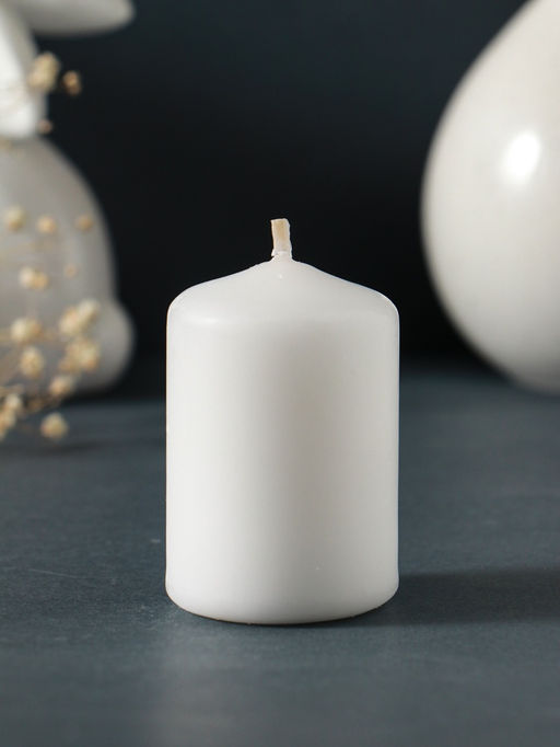 Набор: свеча - цилиндр 4×6 см, 70 г, 4 шт., белый