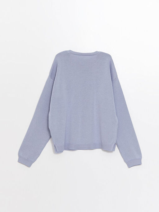 Bisiklet Yaka Basic Uzun Kollu K?z ?ocuk Triko Kazak - Waikiki фото 3