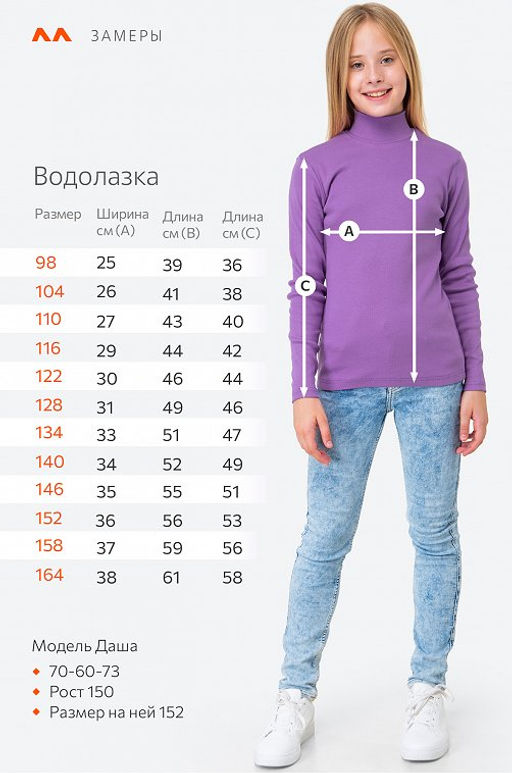 Детская базовая водолазка в рубчик Happyfox