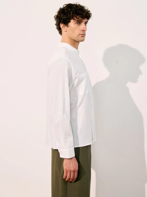 Рубашка с воротником-стойкой из льна ZR2605043011-1 / Zarina