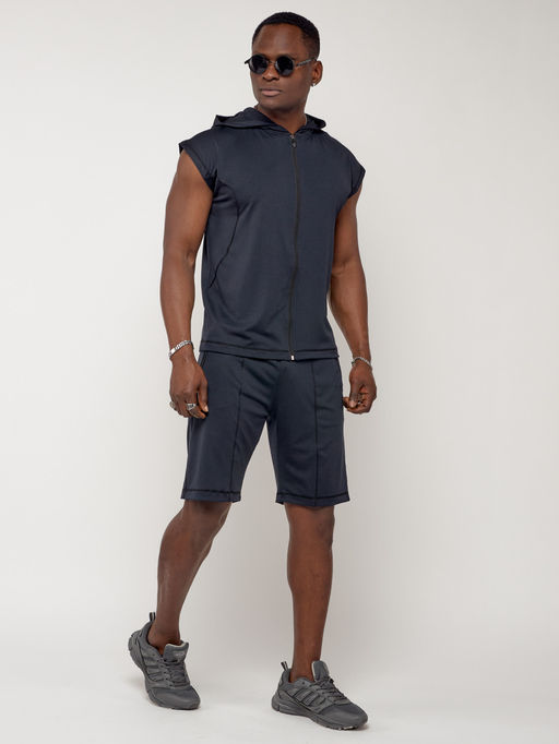 Спортивный костюм летний мужской темно-синего цвета 2262TS - Chunmai фото 3