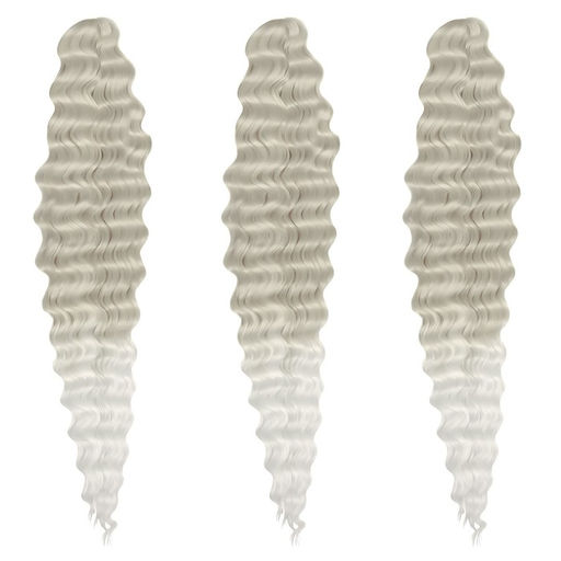 МЕРИДА Афролоконы, 60 см, 270 гр, цвет пепельный/белый HKB454/60 (Ариэль) - Queen fair фото 2
