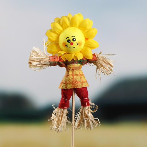 Цена за 12 шт. Огородное пугало «Солнышко», 16 см, h=50 см, МИКС, Greengo