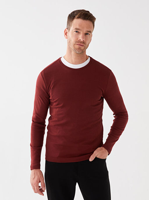 Bisiklet Yaka Uzun Kollu Erkek Sweatshirt