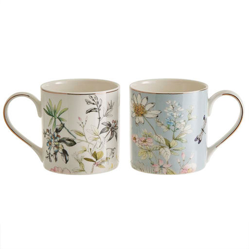 МЛ153L/2 Набор кружек 2 пр. "Стрекоза" (400 мл) в подарочной упаковке, белый, серый