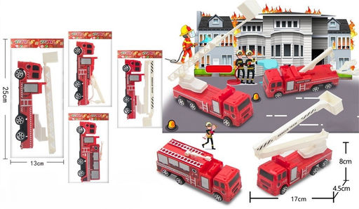 Инерц. "Fenming" 15,5*7см "Пожарная машина" (399-366) 4 вида в ассорт.; с подвижными эл-тами, в пакете