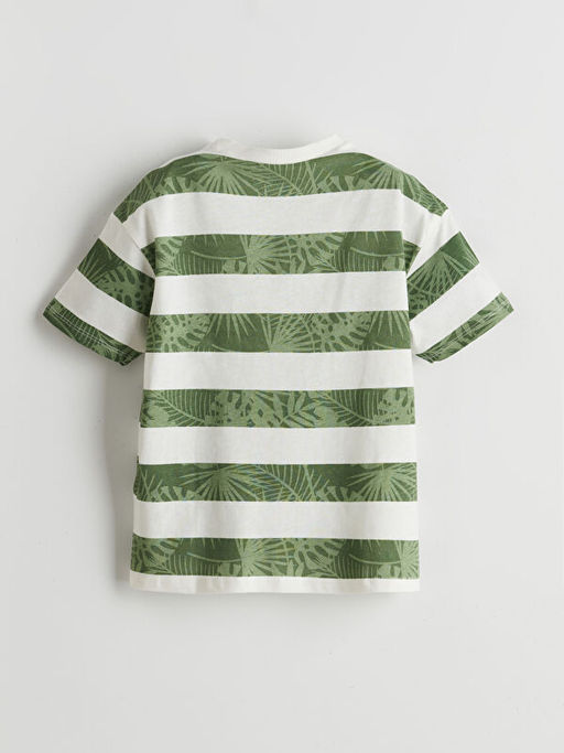 Bisiklet Yaka ?izgili Penye Erkek ?ocuk Ti??rt