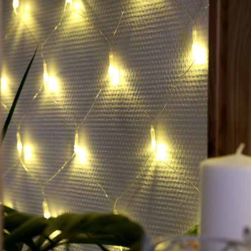 Гирлянда Сеть 1.6?1.6 м, IP20, прозрачная нить, 144 LED, свечение тёплое белое, 8 режимов, 220 В - Luazon lighting фото 3