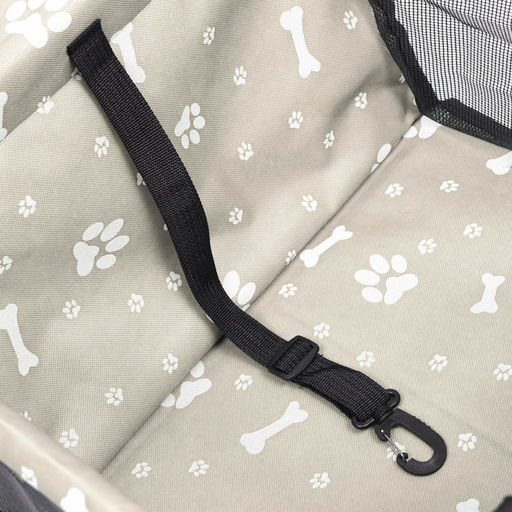 Автокресло для животных 40*30*25 см, серое с белыми лапками и косточками - Пижон фото 7