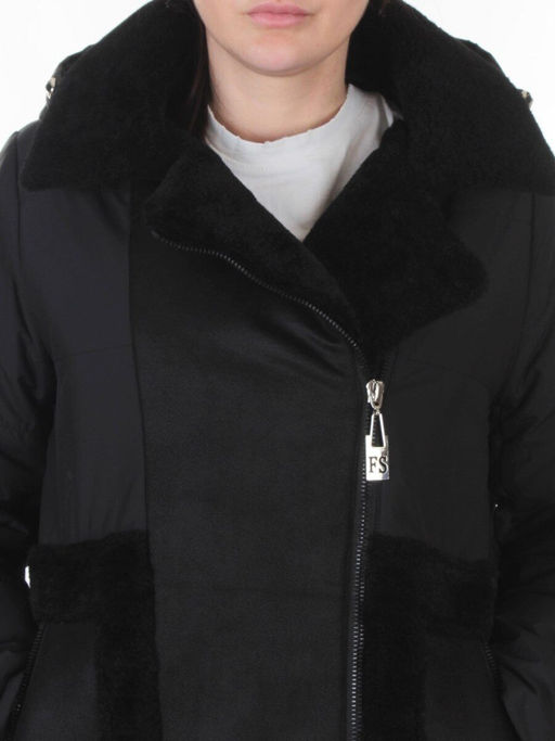 8088 BLACK Куртка зимняя женская (верблюжья шерсть, 120 гр. холлофайбер)