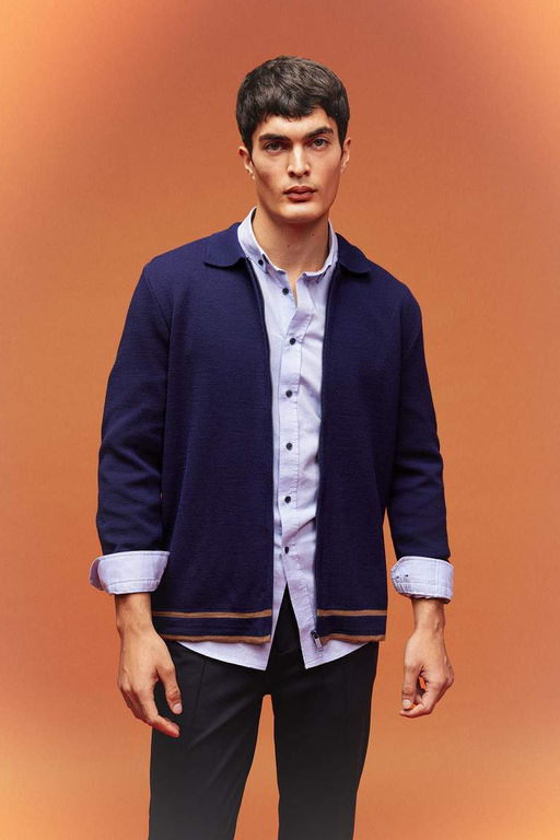 Кардиган стандартного кроя с воротником-поло - Defacto фото 3