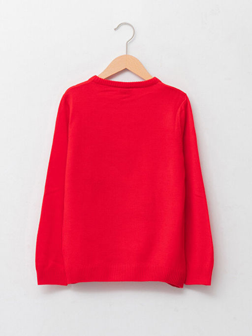 Bisiklet Yaka Kardan Adam Desenli Uzun Kollu Erkek ?ocuk ?nce Triko Kazak - Waikiki фото 2