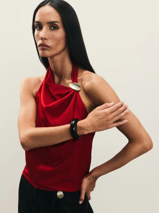 Топ-халтер с декоративной брошью / Zarina  фото 2