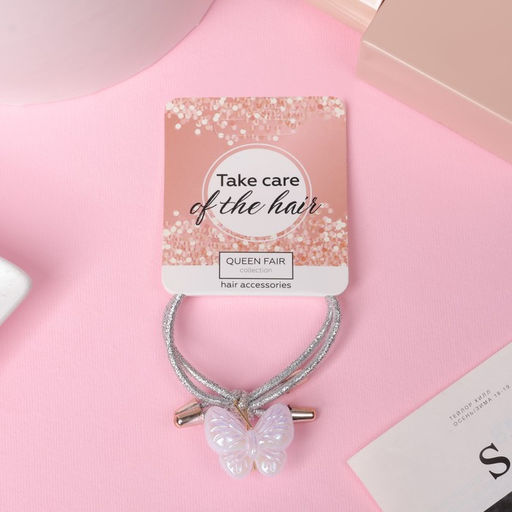 Цена за 6 шт. Резинка для волос «Альба», бабочка, 5 см