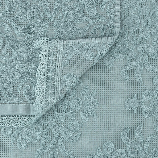 Полотенце махровое "Династия" 50х90см, хлопок 100%, ажурный кант, мятный (Китай)