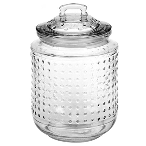 Банка стеклянная прижимная крышка "Роса" 1,35л, д12,5см, h15,5см, д/горла-9см, д/основания-8см (Китай)