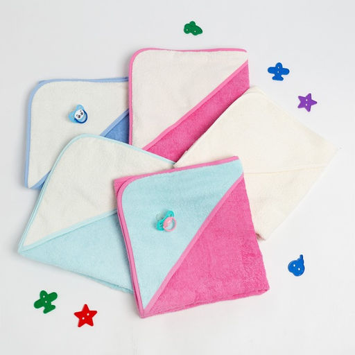 Полотенце уголок махровое Крошка Я, 75х75 см, цвет мятный/розовый, 100% хлопок, 360 г/м2  фото 9