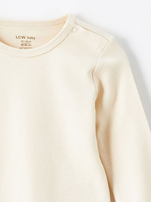 Bisiklet Yaka Uzun Kollu Basic Erkek Bebek ??t??tl? Body - Waikiki фото 3