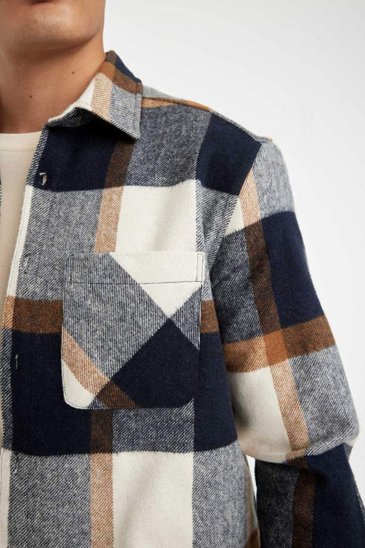 Рубашка Lumberjack с длинными рукавами и воротником-поло стандартного кроя в клетку - Defacto фото 6