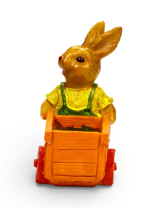 Декоративное кашпо для цветов «Заяц с тележкой», 330 мл, 13×18×17 см, полистоун, Greengo