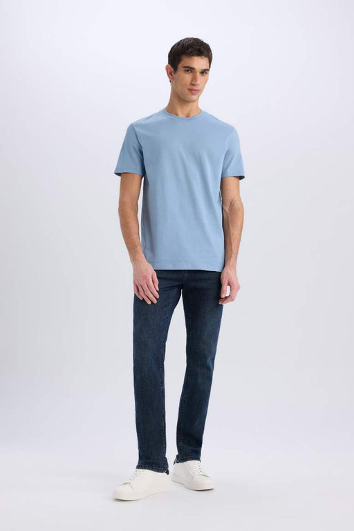 New Regular Fit Bisiklet Yaka Basic Duz K?sa Kollu Tisort - Defacto фото 4