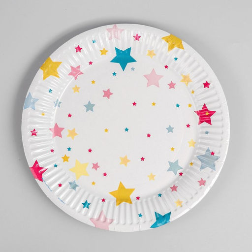 Цена за 10 шт. Тарелка бумажная Звёзды, 18 см - Страна карнавалия фото 5