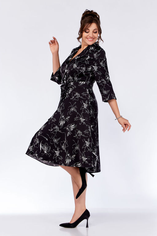 Блуза Swallow 803.2 черный+серебряный узор фото 375