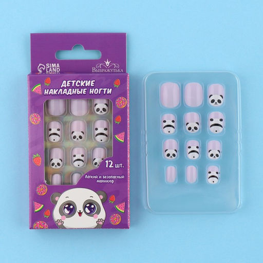 Детские накладные ногти Панда, 12 шт. - Выбражулька фото 4
