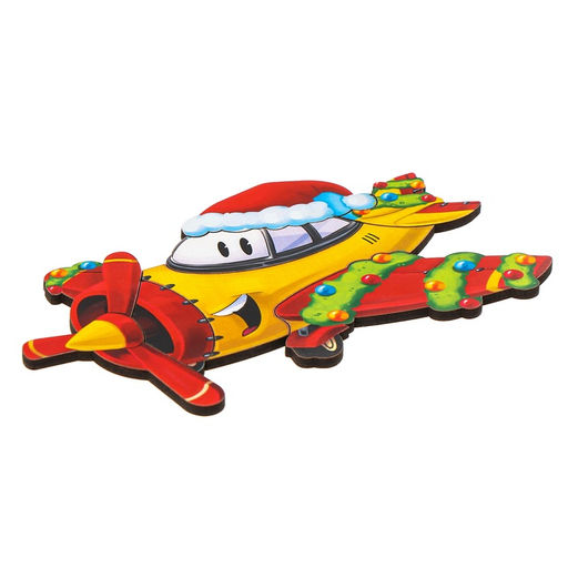 Рамка - вкладыш новогодняя «Самолёт с подарками», 7 деталей