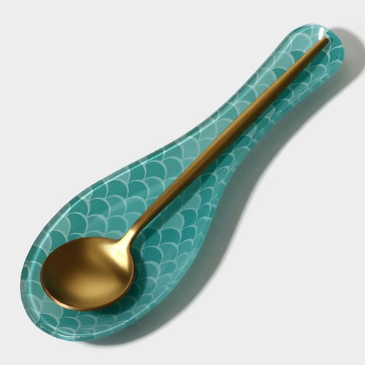 Подставка под ложку Доляна Сирена, 23.58.3 см, стекло, бирюзовая фото 7