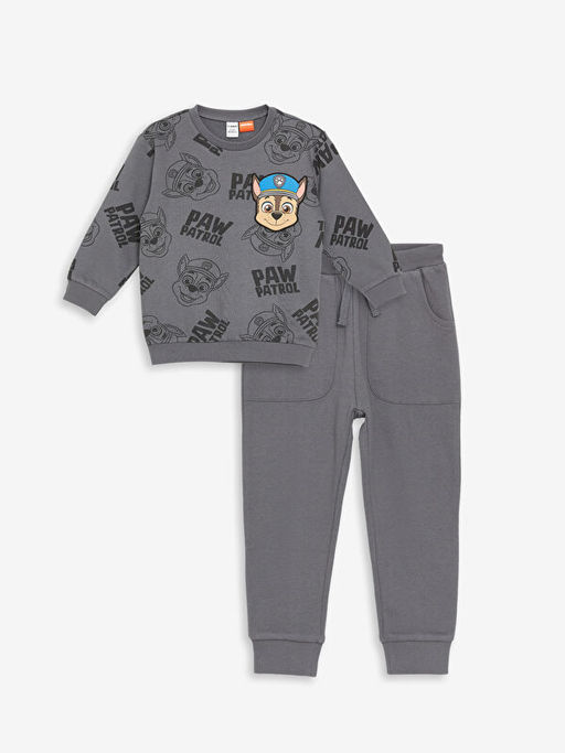 Paw Patrol Bask?l? Erkek ?ocuk Sweatshirt ve E?ofman Alt 2li Tak?m
