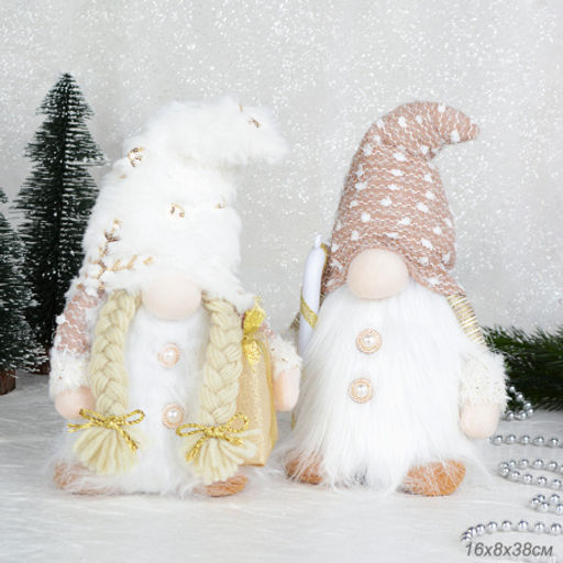Новогоднее украшение Гном светодиодный 16x8x38 см / B116 /уп 100/ (Девочка) - Галеонтрейд фото 8