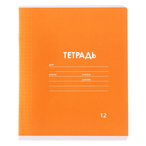 Цена за 20 шт. Тетрадь 12 листов в клетку Calligrata «Однотонная Классика Линовка. Эконом», обложка мелованная бумага, ВД-лак, блок №2 (серые листы), МИКС