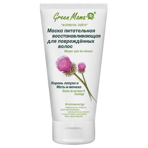 Маска питат-я восст-я д/повреж-х вол. Корень лопуха и мать-и-мачеха 150 мл - Green mama фото 2