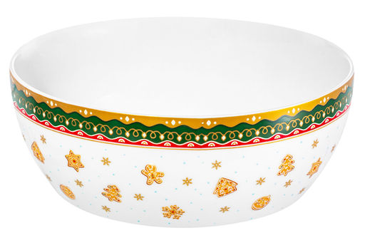 Салатник 1,7 л 20*20*7,5 см Новогодняя елка зеленый узор, фарфор NEW BONE CHINA - Elan gallery фото 7