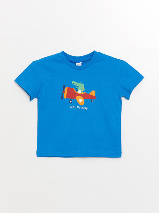 Bisiklet Yaka K?sa Kollu Bask?l? Erkek Bebek Ti??rt - Waikiki фото 3