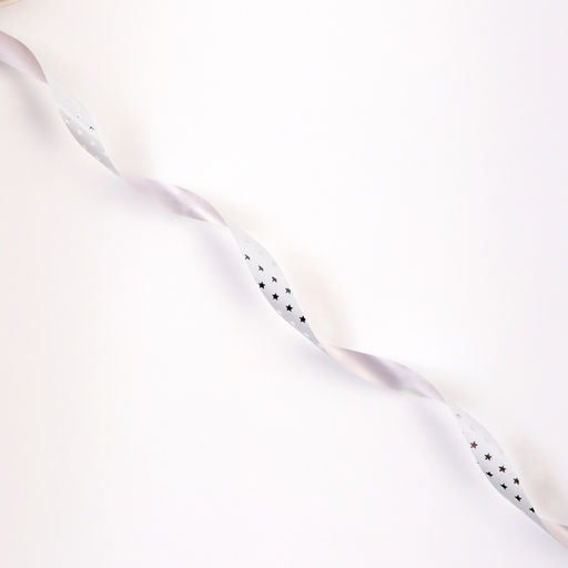 Лента для декора и подарков новогодняя новогодняя Звездочки металлик, 1.2 см ? 45 м, белая - UPAK LAND фото 3