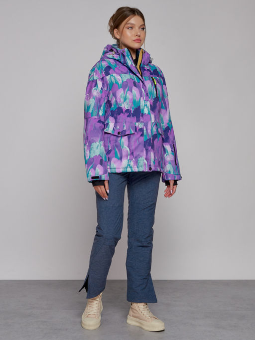 Горнолыжная куртка женская зимняя фиолетового цвета 2302-2F - Chunmai фото 11