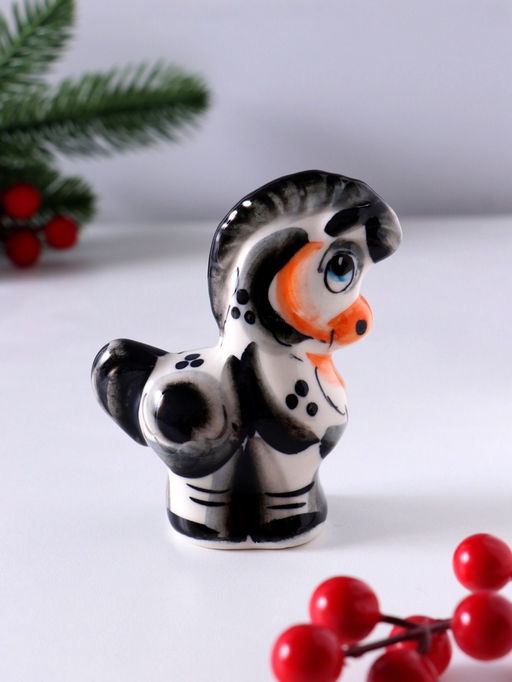 Фигурка фарфор гжель «Конь глядит», 9×7×3.5 см, цветной