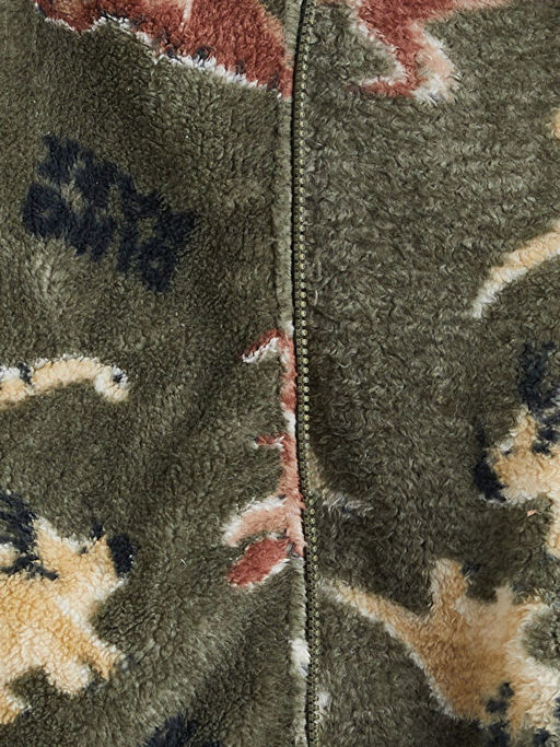 Dinozor Desenli Pel?? Erkek ?ocuk Fermuarl? Sweatshirt