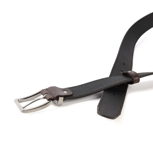 Мужской джинсовый кожаный ремень Arkon Milano ZKM 9050 Коричневый - Sergio valentini фото 3