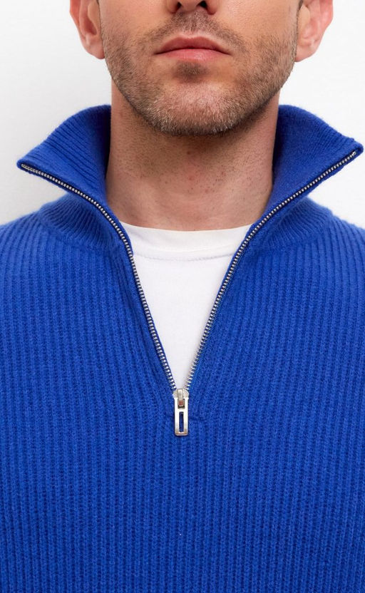 Джемпер мужской с воротом на молнии F310-0515Rus синий - Fine joyce фото 7