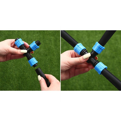 Цена за 5 шт. Соединитель Т-образный для капельной ленты, 16 мм 16 мм 16 мм, пластик, Greengo  фото 3