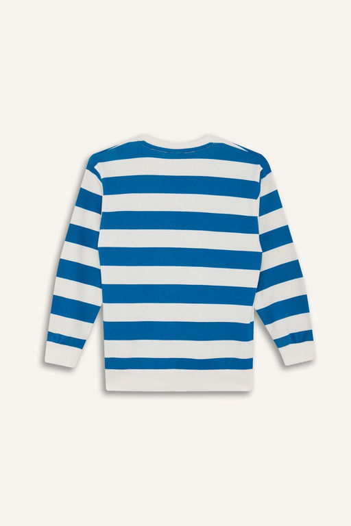 Bisiklet Yaka _izgili Sweatshirt Erkek _ocuk - Defacto фото 9