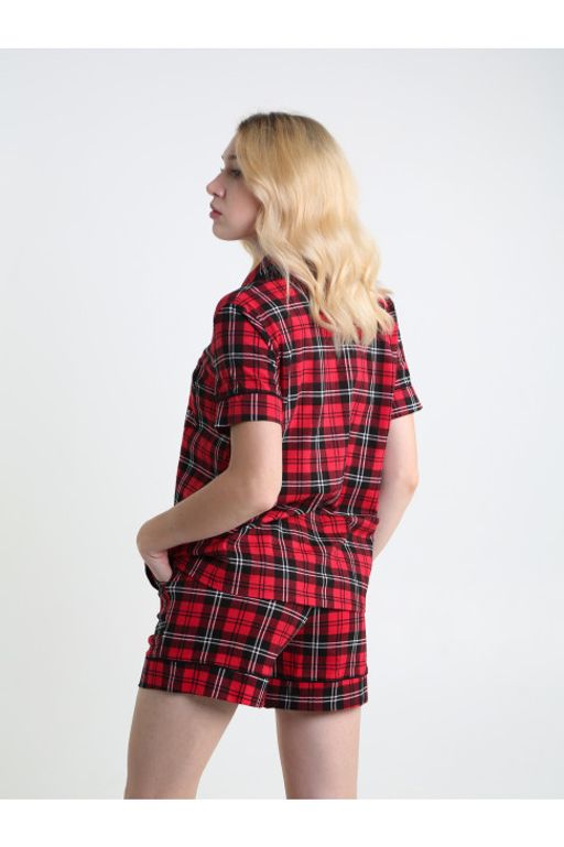Пижама женская П-71 Клетка красный - Хороший трикотаж фото 5