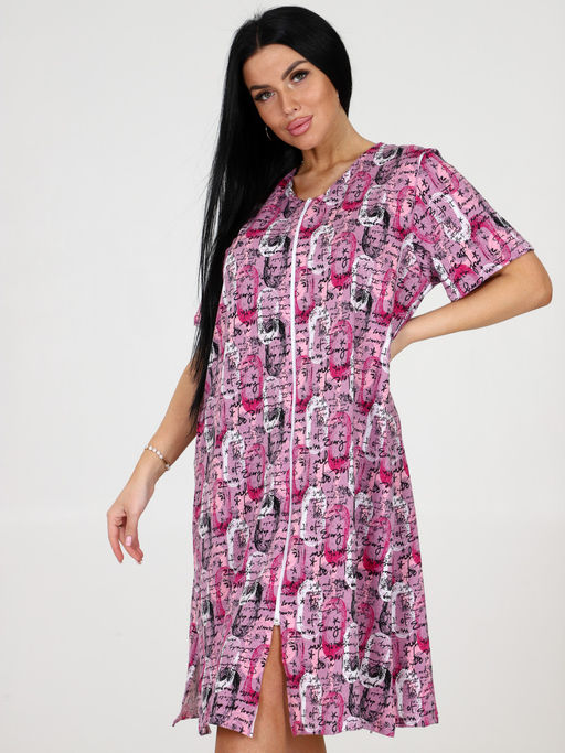 1501 ХАЛАТ ЖЕНСКИЙ (Розовый) - А-дина фото 3