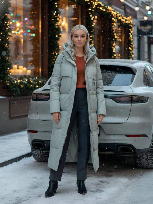 Пальто утепленное стеганное зимнее с капюшоном женское зеленого цвета 9611Z - Mtforce фото 20